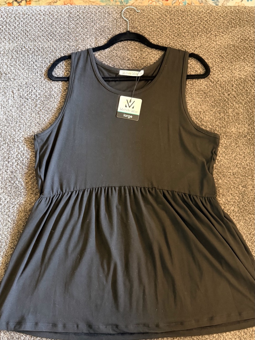 Michelle Mae Black Crewneck Tank Top
